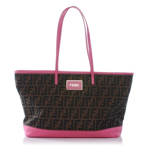 fendi zucca tote pink|More.